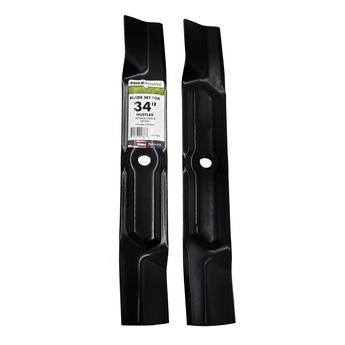 MaxPower 561132B two blades for Hustler 34in mowers ready for precision cuts