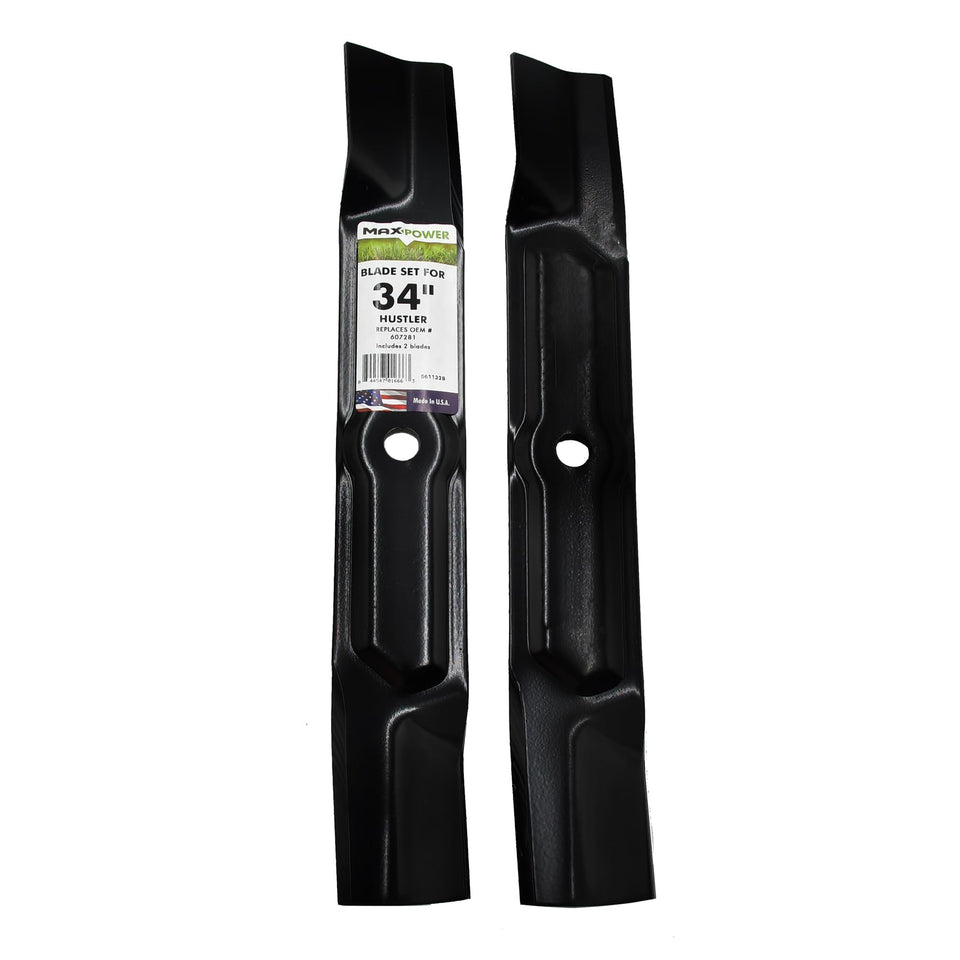 MaxPower 561132B two blades for Hustler 34in mowers ready for precision cuts