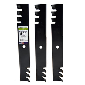 MaxPower 561156XB three-blades visual for 54-inch Hustler mower mulch performance