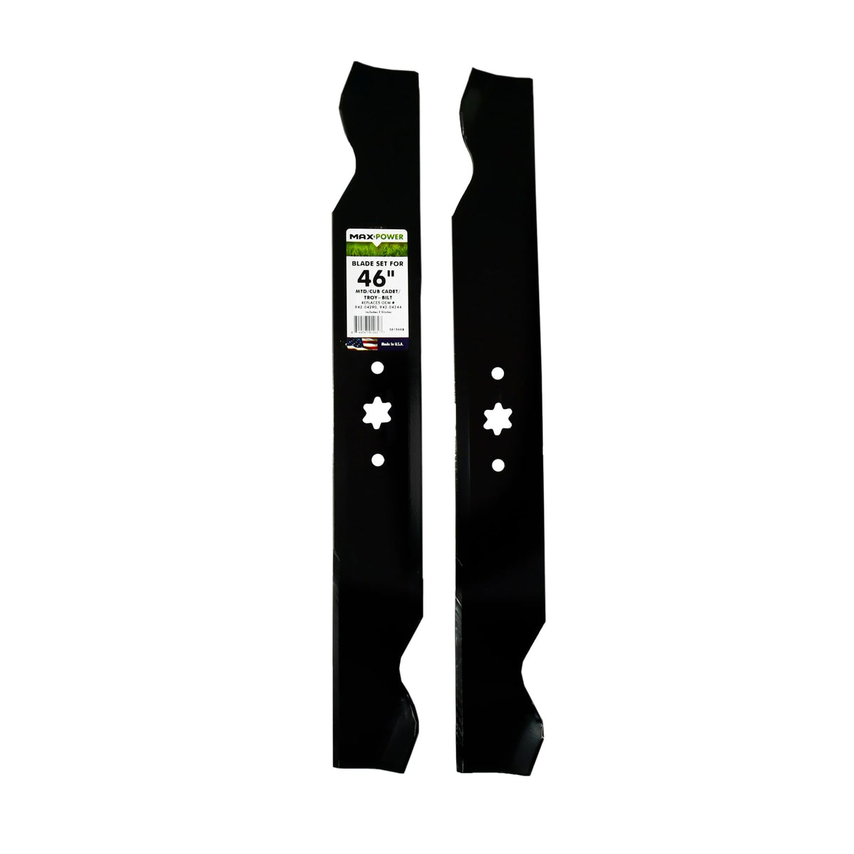 MaxPower 561544B two-blades assembly for 46-inch decks shows balanced cutting potential
