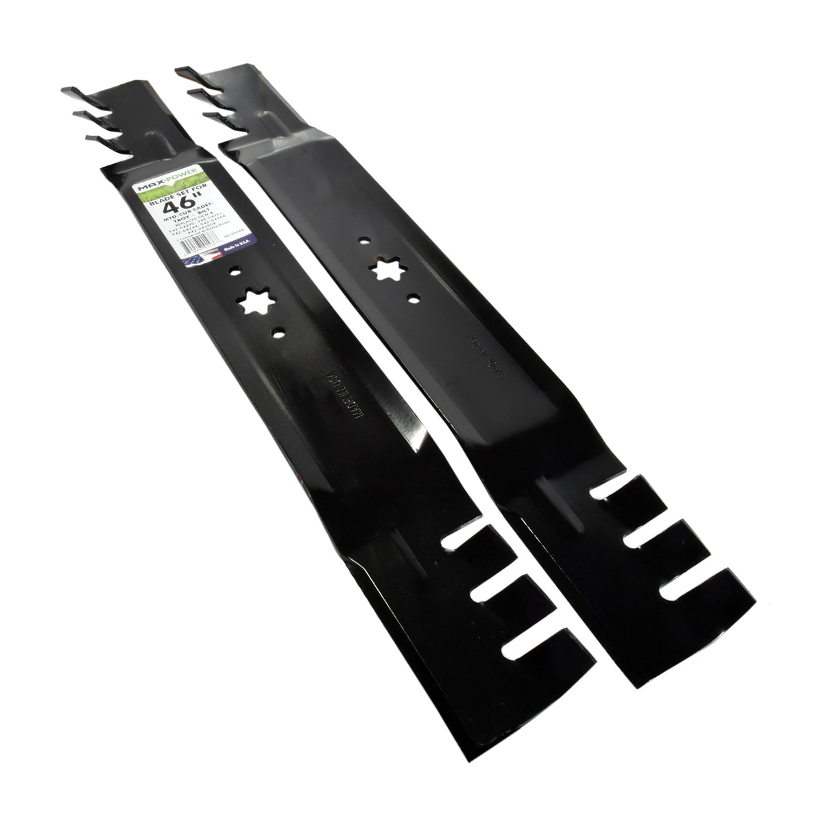 Unboxing view of MaxPower 561544XB commercial mulching blade set