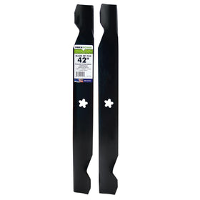MaxPower 561713B two-blade set for 42-inch mower, ready for installation and sharper cuts.