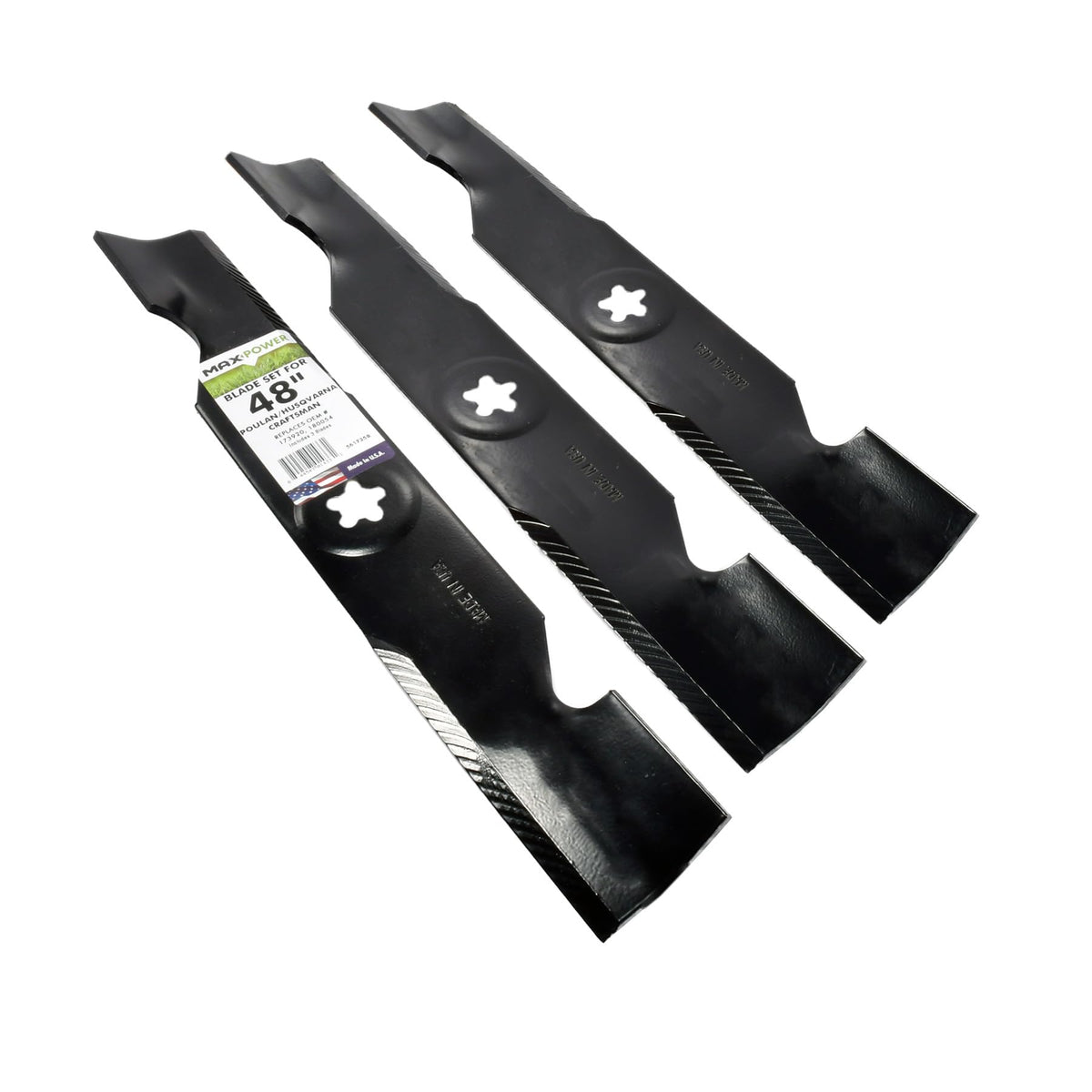 MaxPower 561735B powder-coated blades protecting and ready for cutting.