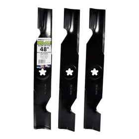 MaxPower 561735B three blades for 48in mower, designed for a clean, high-lift cut.