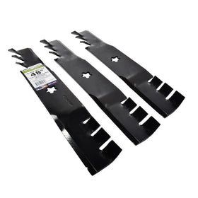 Blade set compatible with Craftsman, Husqvarna, Poulan mowers.