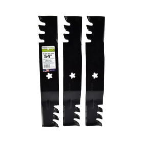MaxPower 561738XB three-blade mulching set for 54-inch mower assembly improves mulching coverage
