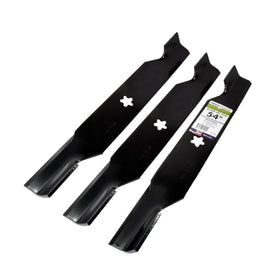 Five-point star center hole helps secure blades for balanced cutting