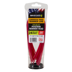 MaxPower Pivotrim strips 0.095 inch, 12 inch pack for quick line replacement.