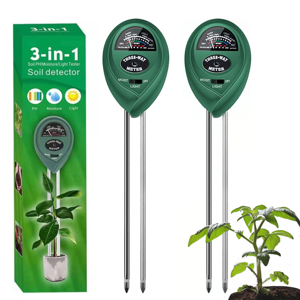 Maxsolve 2-pack soil tester front view with compact design for easy use