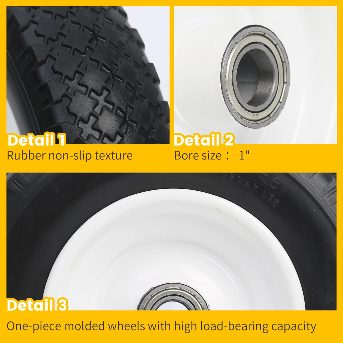 MAXXHAUL 1-inch bore with 25mm shaft fit for easy cart replacement.
