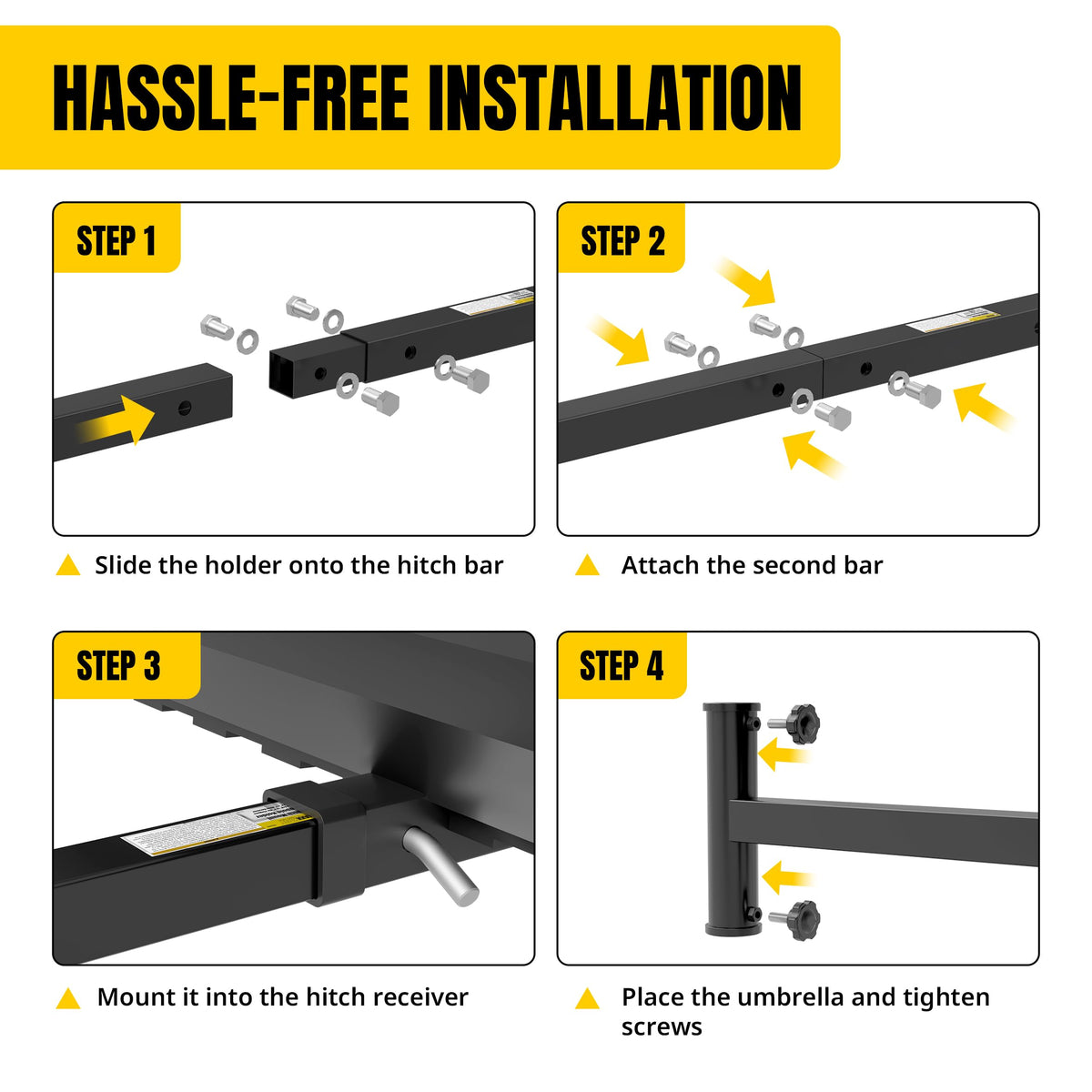 MAXXHAUL heavy-duty steel construction withstands outdoor use.
