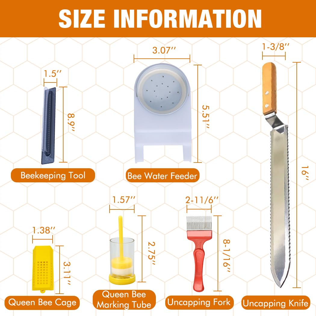 MayBee bee feeder and tool set supports steady hive maintenance and feeding.