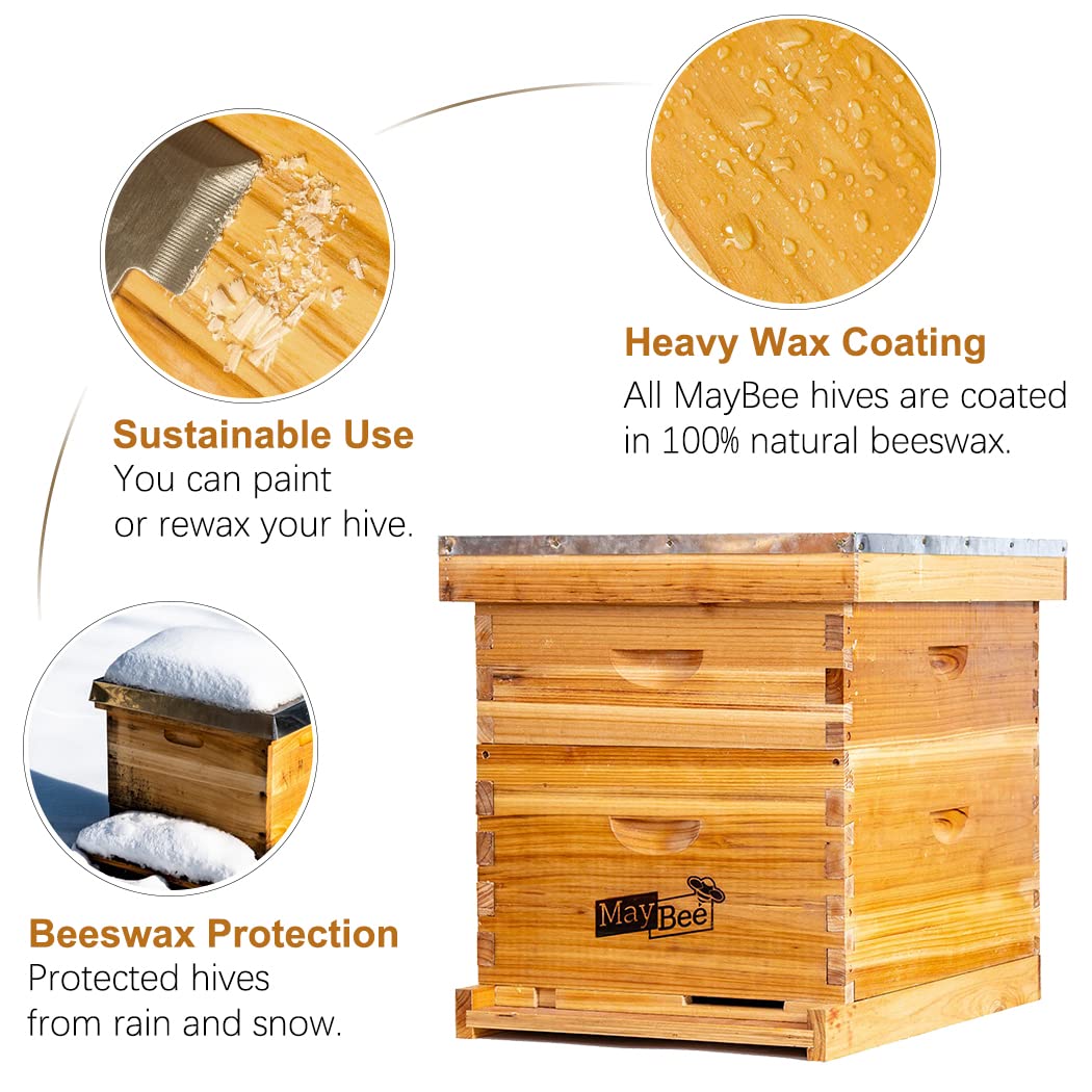 MayBee metal top cover provides weatherproof protection for your hive.