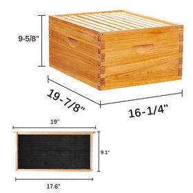 Includes 10 frames and 10 wax-dipped foundations for easy setup