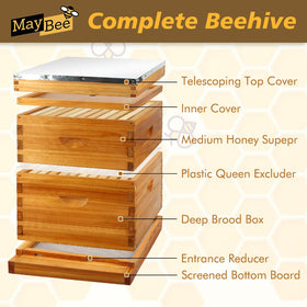 MayBee screened bottom board promoting hive ventilation and cooling
