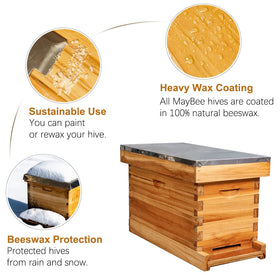 MayBee waterproof metal top cover shields hive from moisture