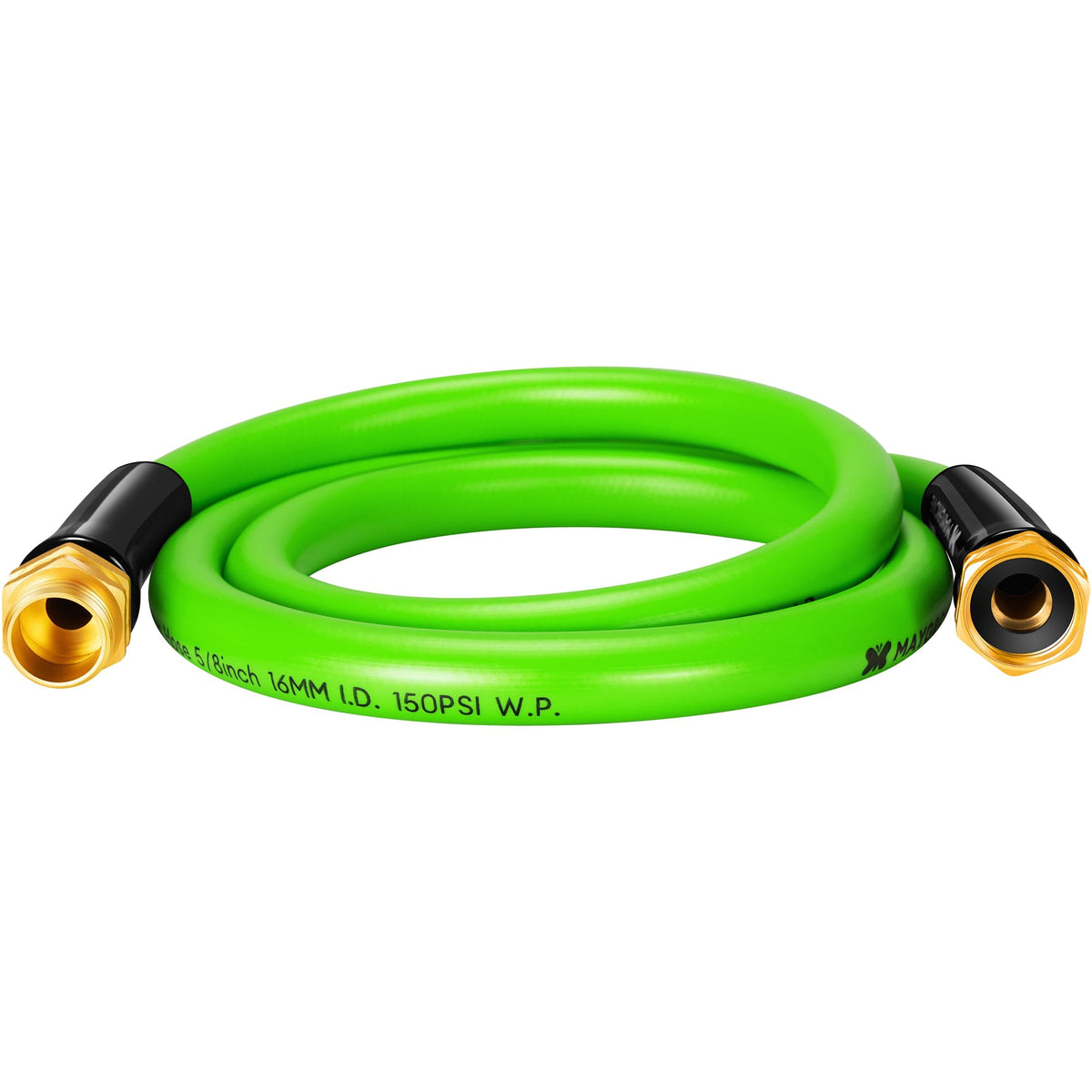 Maygrove 5ft hose with brass swivel fittings for leak-free connections.