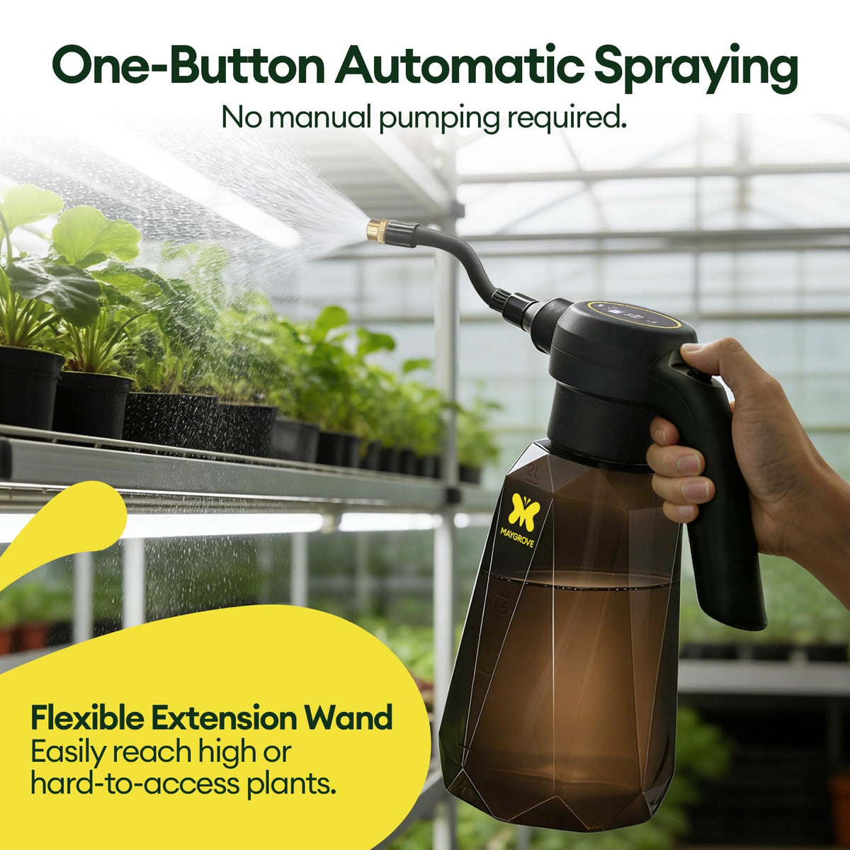 MAYGROVE adjustable spray modes for delicate seedlings to strong garden watering.