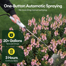Maygrove battery-powered sprayer delivering a smooth, consistent mist