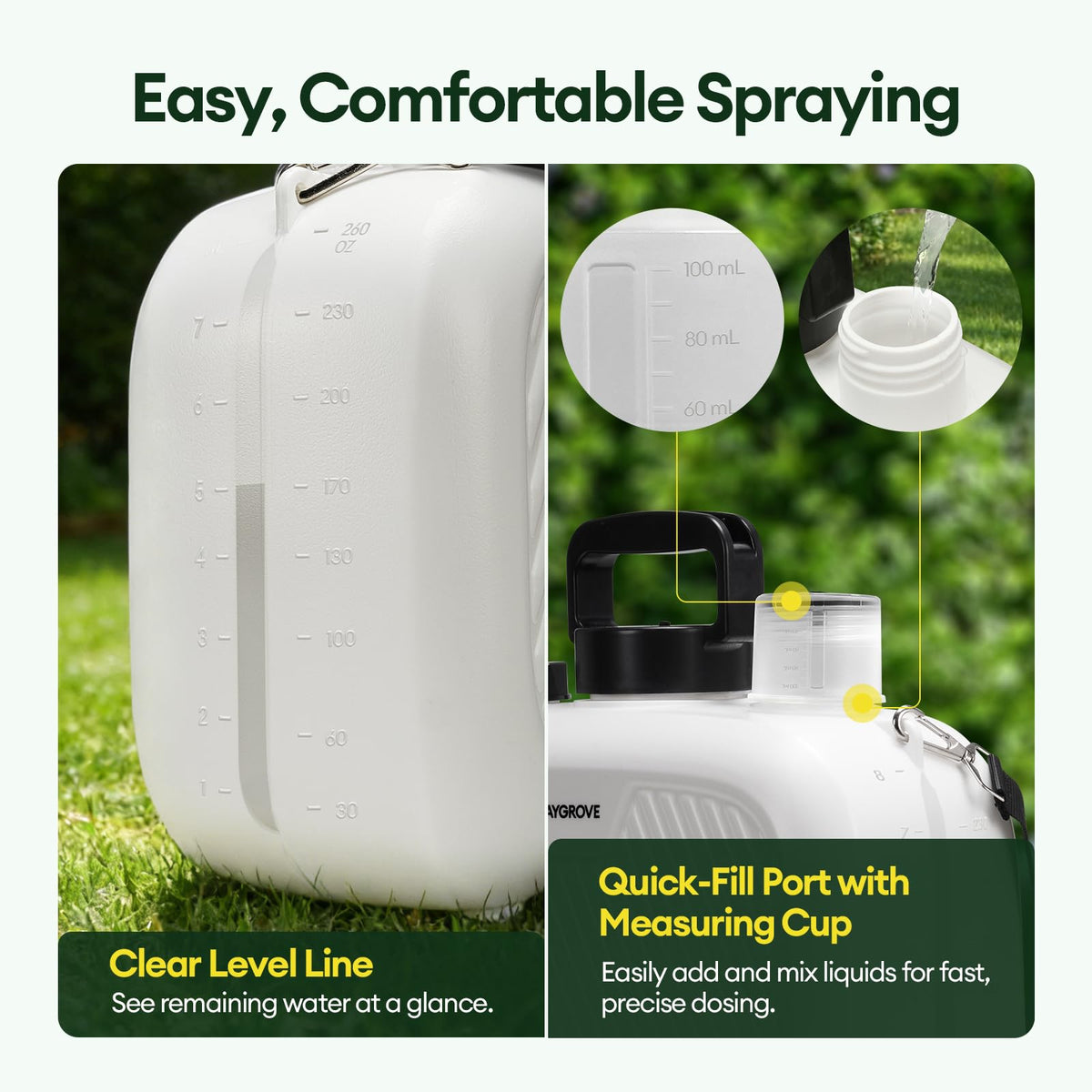 Maygrove four spray patterns for mist or stream adjustments