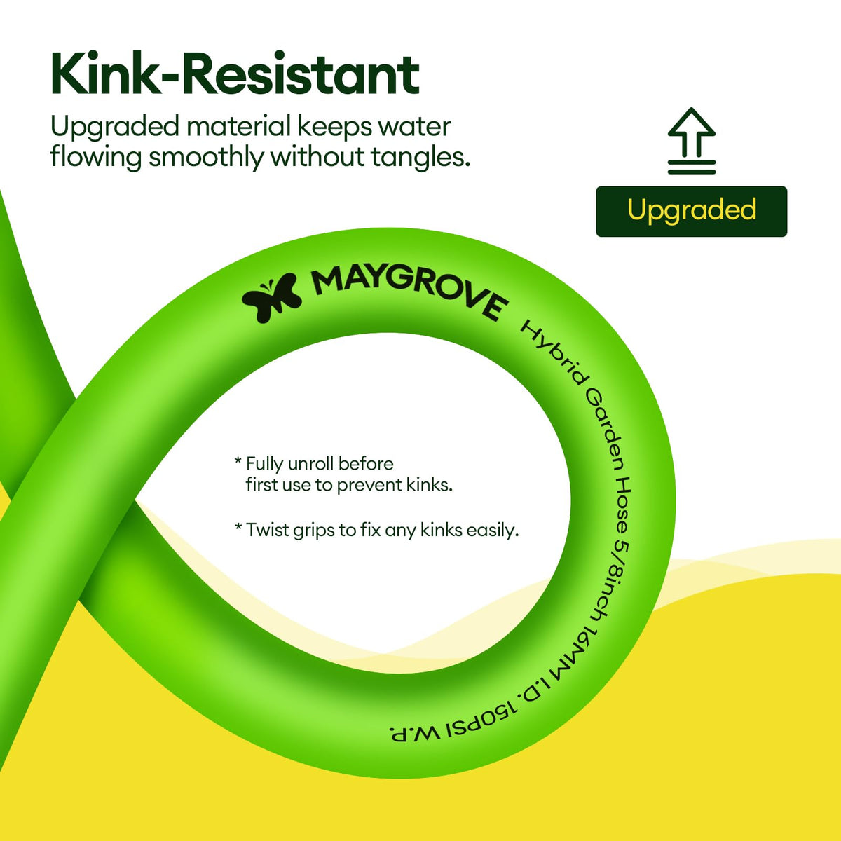 Maygrove hybrid-rubber core hose offers flexible, tangles-free use.