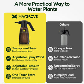 MAYGROVE long battery life sprayer suitable for multiple watering sessions.
