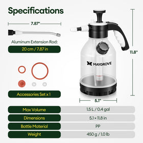 Maygrove sprayer side-filling port enables mess-free refills.