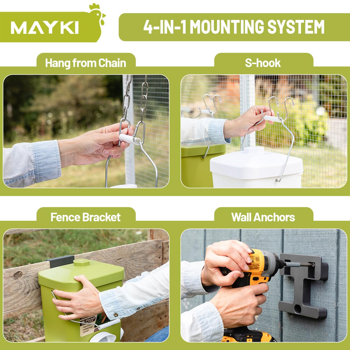 MAYKI no-waste feeder port close-up showing spill reduction and cleaner feed