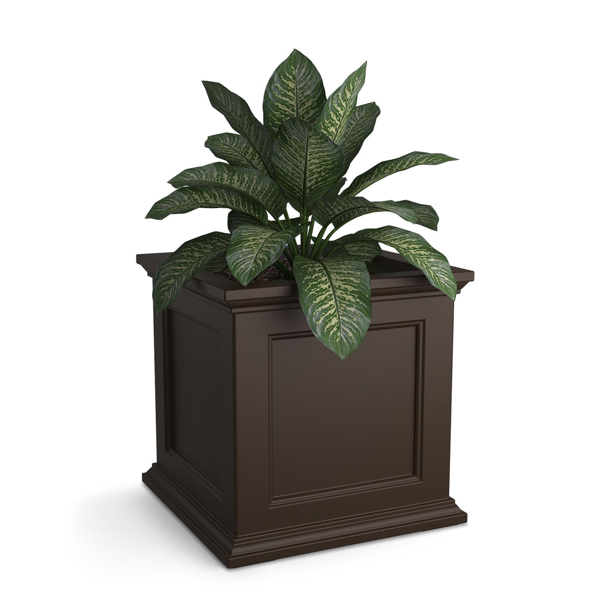 Mayne Fairfield 20-inch square planter with self-watering system for thriving blooms