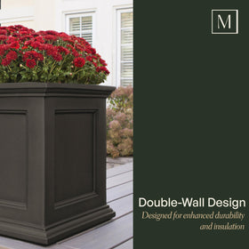 Mayne Fairfield planter wearing UV fade resistant shell outdoors