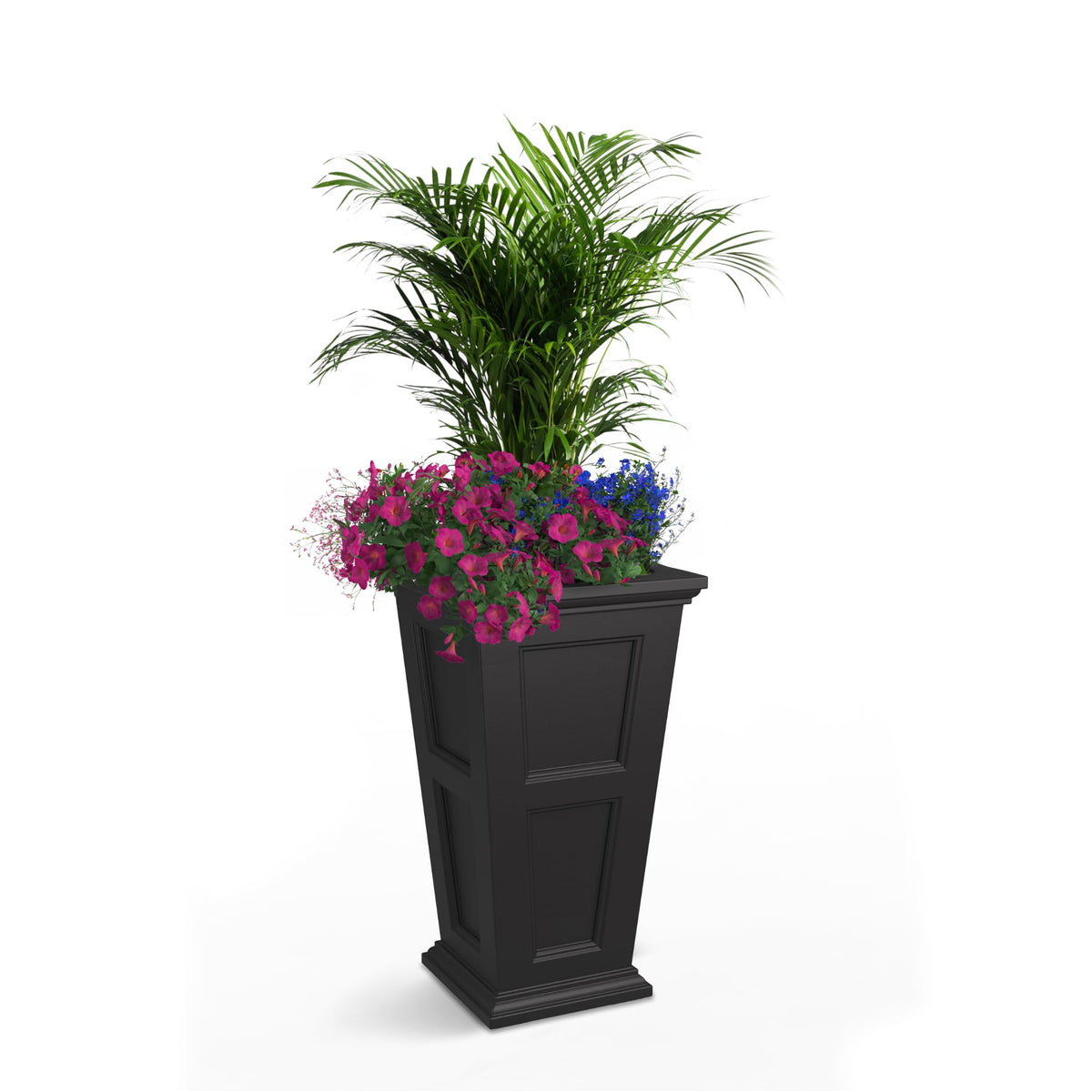 Mayne Fairfield 28-inch tall planter with fade-resistant exterior for outdoor use