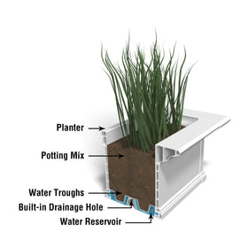 Mayne Yorkshire window box on-rail image shows 6ft length ideal for decks.
