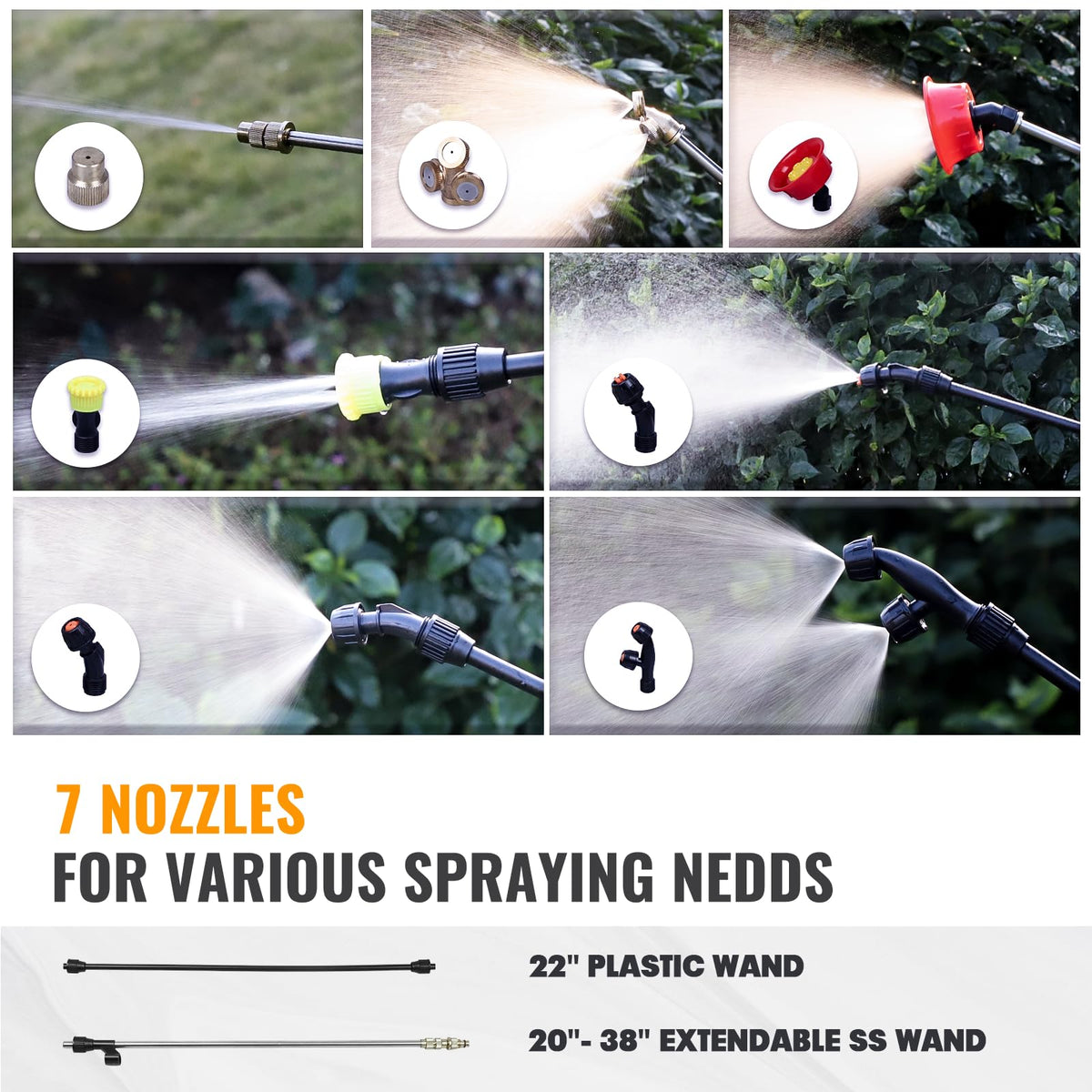 Mayoki nozzle and wand set enabling versatile garden applications