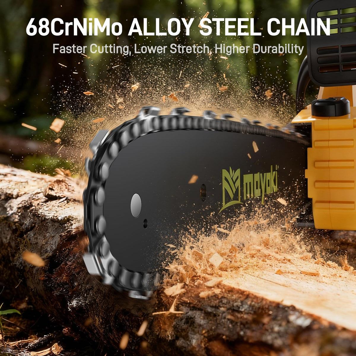 Mayoki 1700W brushless motor delivers fast, steady cutting