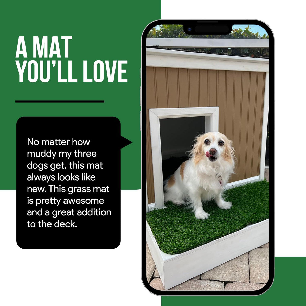 MAYSHINE easy-clean dog turf mat is simple to rinse and wash.
