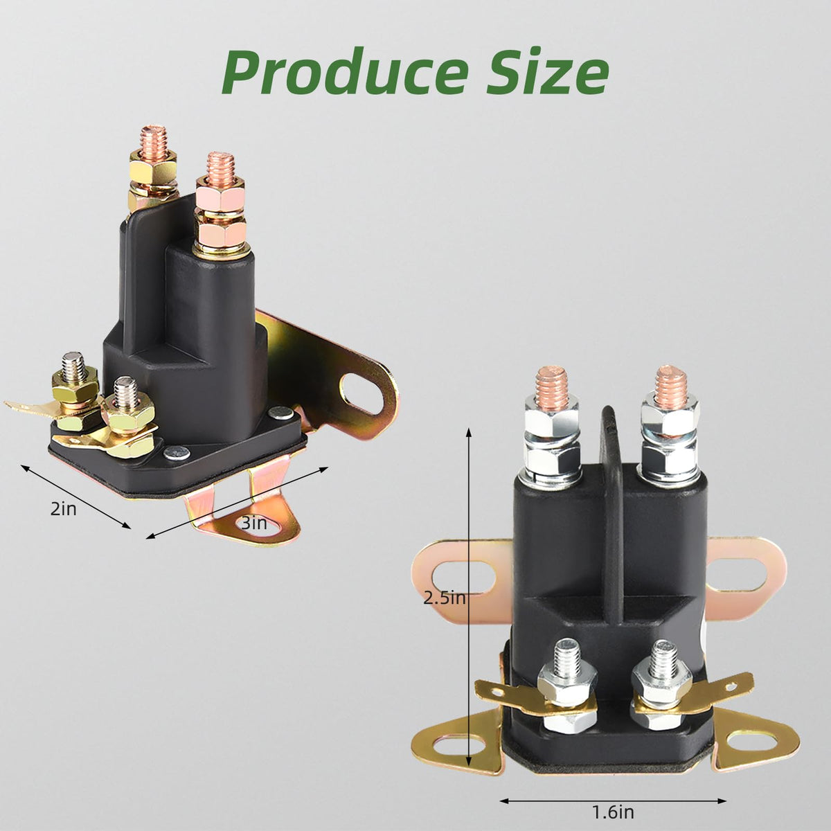 MaySpare 4-pole solenoid side profile highlights robust build and heat-resistant design.