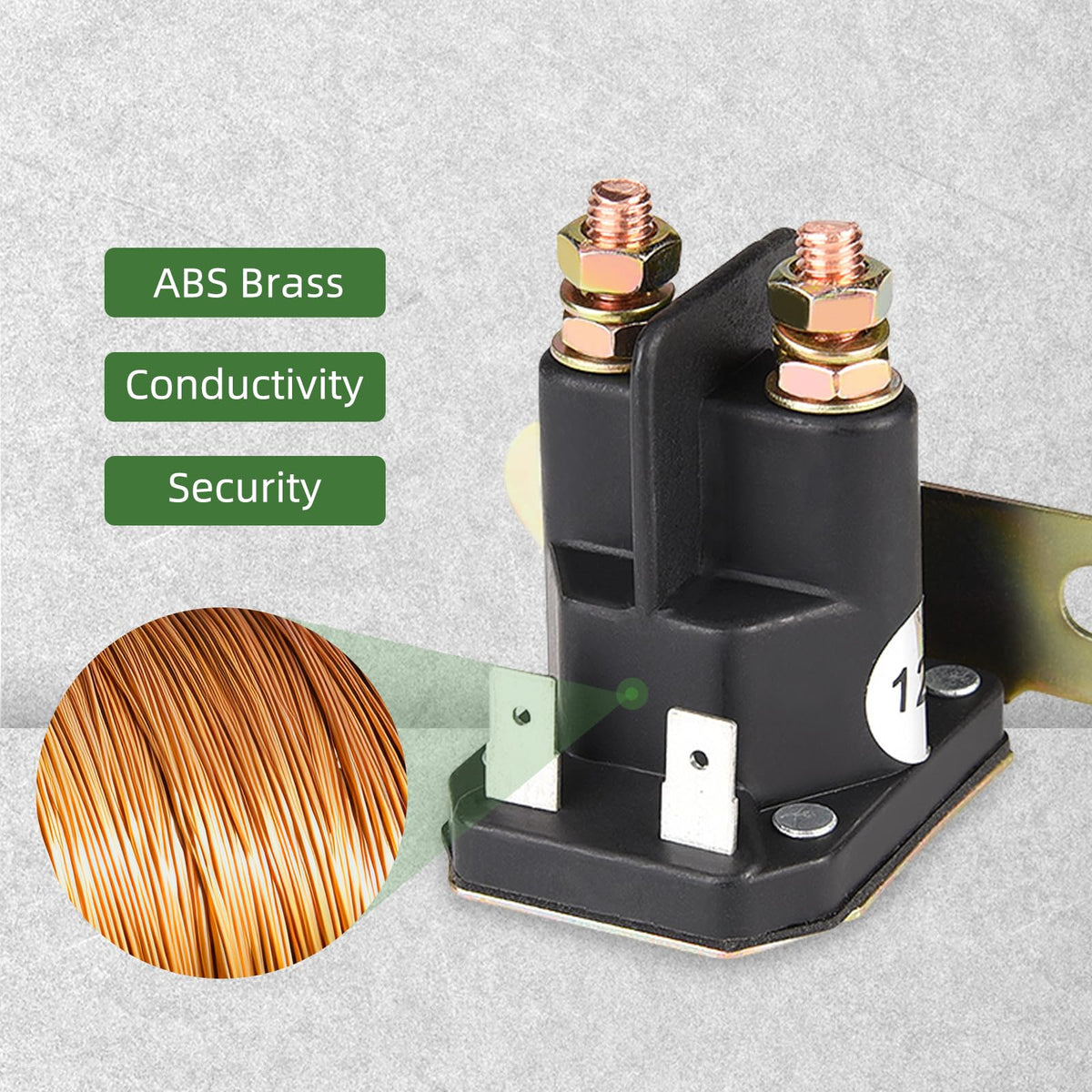 MaySpare solenoid with waterproof black housing, moisture protection.