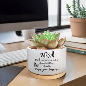 MBRUH mom gift ceramic pot highlighting patterns for plant lovers.