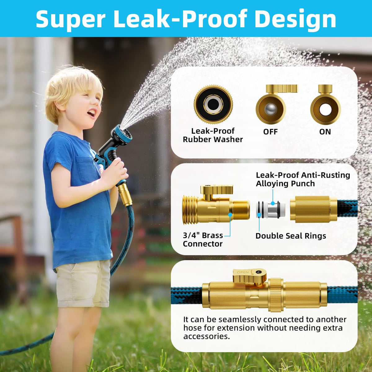 Mbtrong 10-function spray nozzle offers versatile patterns for plants and cleaning.
