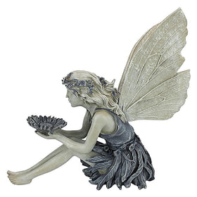 MBVBN angel garden sculpture with crushed-stone look adds depth