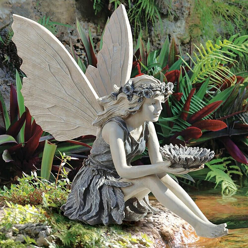 MBVBN outdoor garden fairy statue with angel design enhances yard appeal