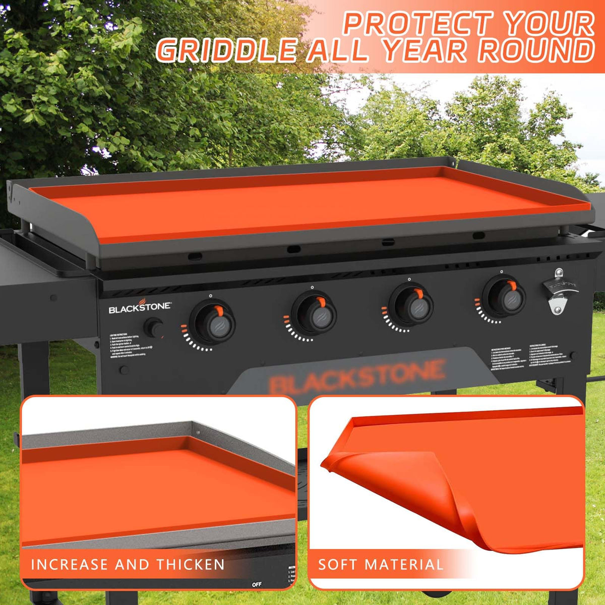 MBYLOEBA raised-edge silicone tray pad contains grease and rainwater