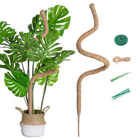 Mcbazel 63-inch bendable moss pole in full view provides structured support for climbing plants.