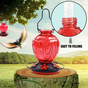 MCHBF flower-port feeder design for easy hummingbird sipping