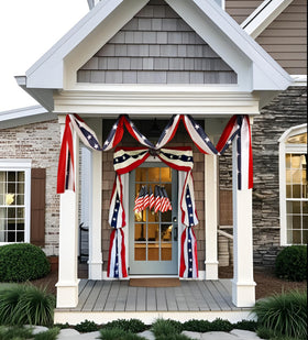 MCJC durable fabric bunting resists fading for lasting outdoor ambiance.