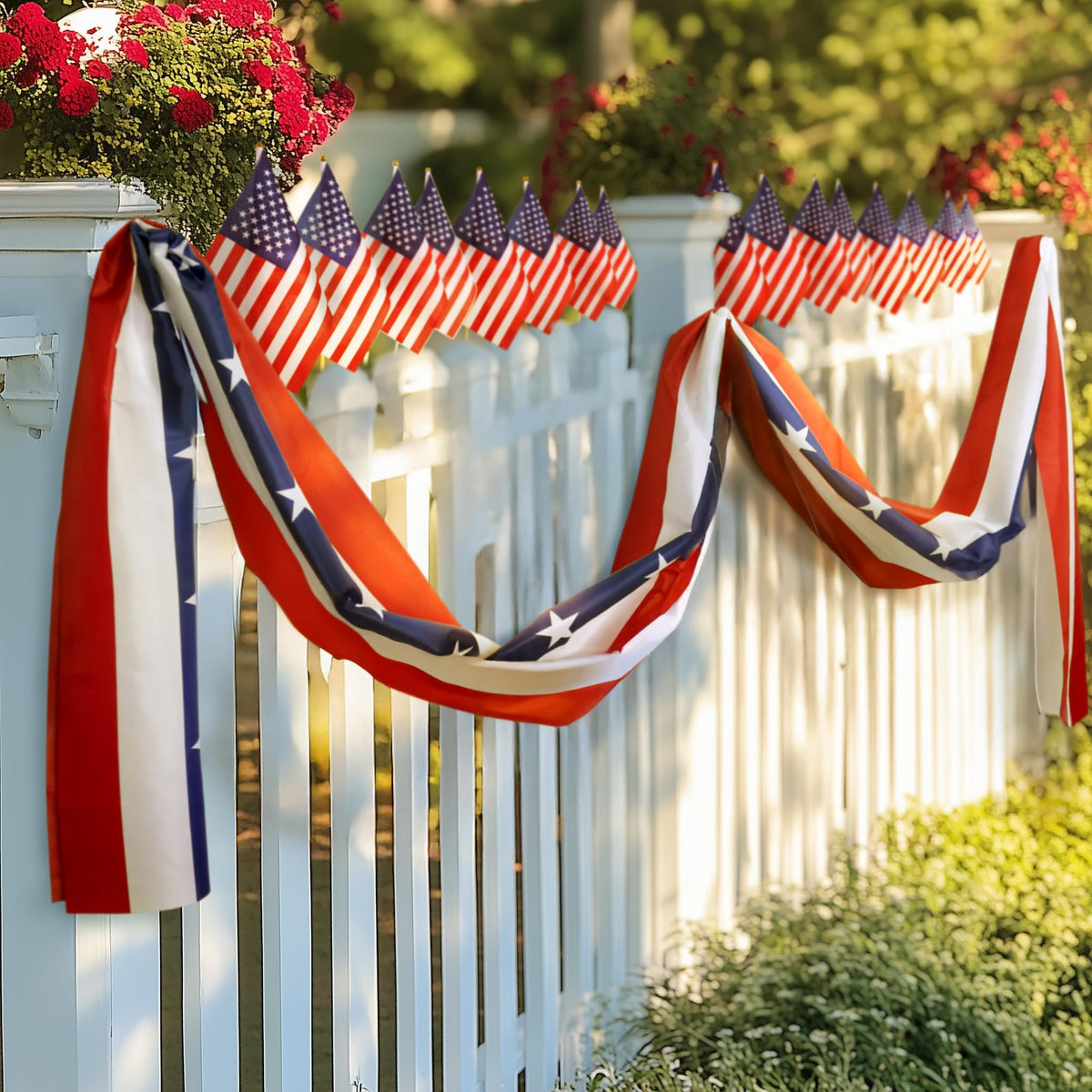 MCJC large bunting provides substantial coverage for bold Fourth of July displays.