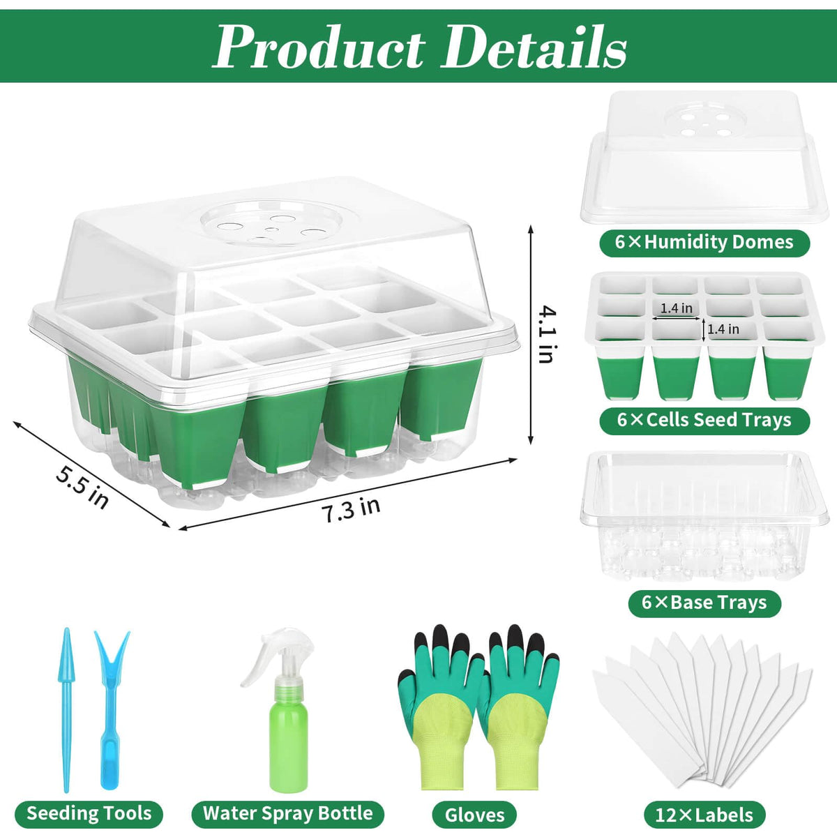Mckanti seed starter tray with drainage holes for efficient watering.