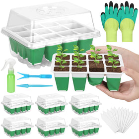 Mckanti seed starter tray with flexible cells for gentle transplanting.