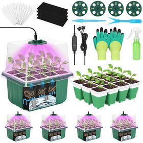 Mckanti self-watering seed starter tray with grow light enhances germination and growth
