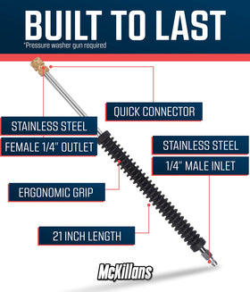 McKillans brass 1/4-inch quick-connect wand for fast setup